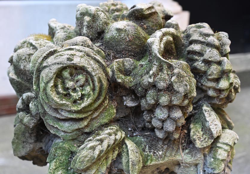 Paire de corbeilles de fleurs en pierre Paire de corbeilles de fleurs en pierre-6