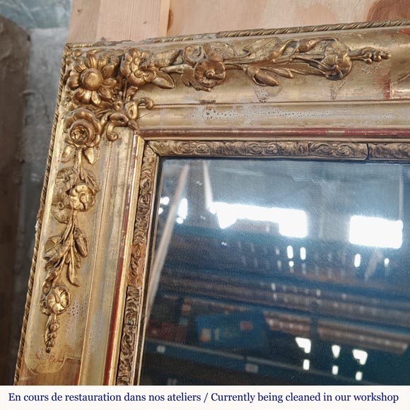 Trumeau d'époque Louis Philippe à décor floral et végétal Trumeau d'époque Louis Philippe à décor floral et végétal-2