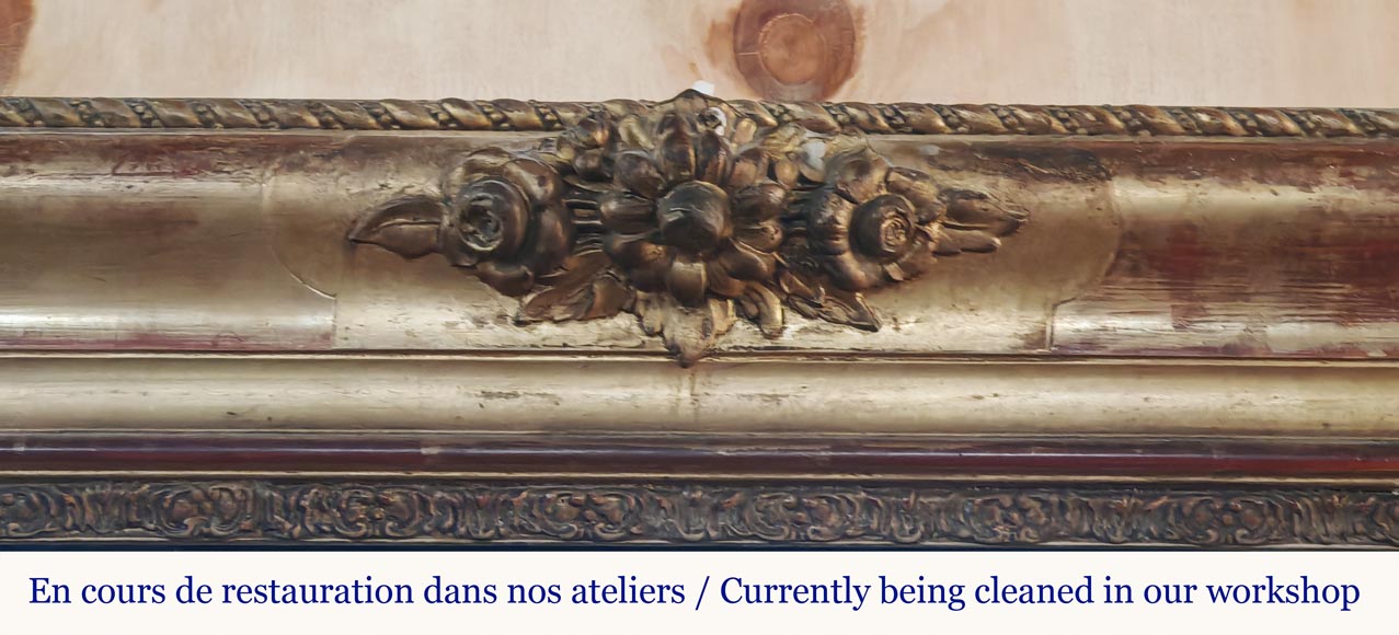 Trumeau doré de style Louis Philippe au décor floral et végétal Trumeau doré de style Louis Philippe au décor floral et végétal-1