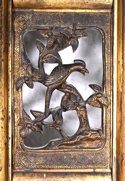 Maison MARNYHAC (attrib.) – Miroir en bronze doré ajouré, décor de style vietnamien Maison MARNYHAC (attrib.) – Miroir en bronze doré ajouré, décor de style vietnamien-5