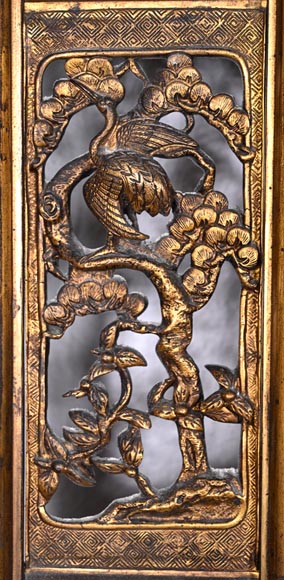Maison MARNYHAC (attrib.) – Miroir en bronze doré ajouré, décor de style vietnamien Maison MARNYHAC (attrib.) – Miroir en bronze doré ajouré, décor de style vietnamien-8