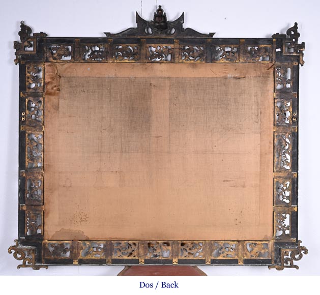 Maison MARNYHAC (attrib.) – Miroir en bronze doré ajouré, décor de style vietnamien Maison MARNYHAC (attrib.) – Miroir en bronze doré ajouré, décor de style vietnamien-9