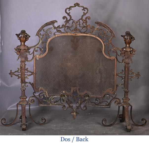 Pare-étincelle à heaumes en bronze, XIXe siècle Pare-étincelle à heaumes en bronze, XIXe siècle-7