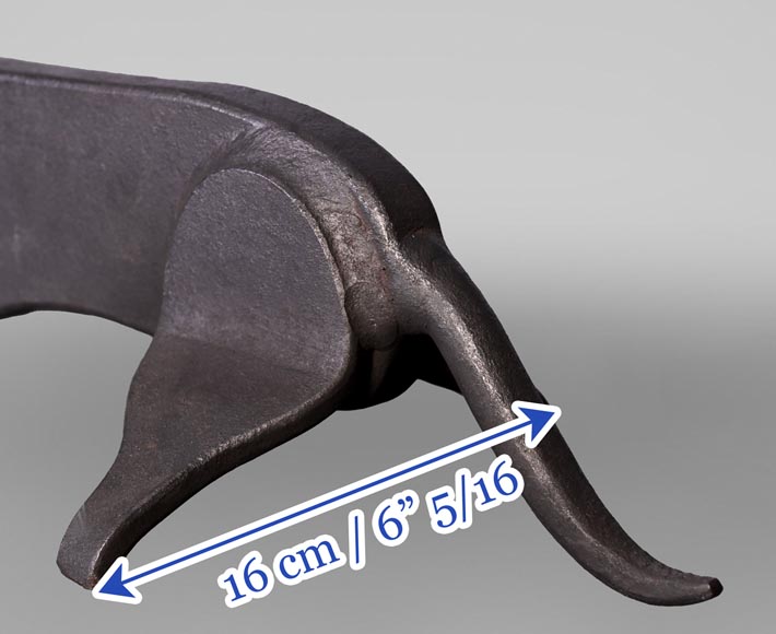 Paire de Chenets Teckel en Fer Forgé, 1950 Paire de Chenets Teckel en Fer Forgé, 1950-4