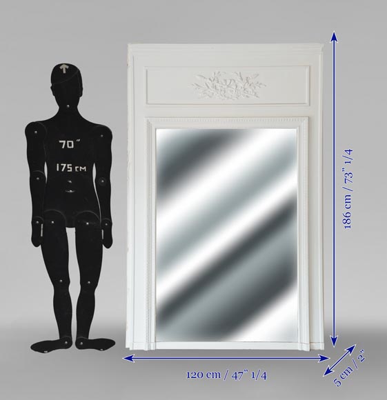 Trumeau de style Louis XVI décoré d'une couronne de laurier Trumeau de style Louis XVI décoré d'une couronne de laurier-5