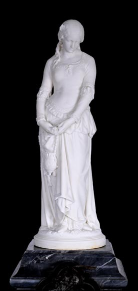 Ensemble unique : statue de Marguerite d'Emile André BOISSEAU sur son riche piédestal Méphistophélès, après le Salon des artistes français de 1872 Ensemble unique : statue de Marguerite d'Emile André BOISSEAU sur son riche piédestal Méphistophélès, après le Salon des artistes français de 1872-1