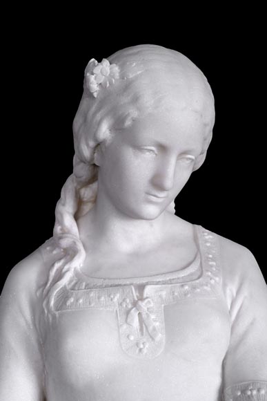 Ensemble unique : statue de Marguerite d'Emile André BOISSEAU sur son riche piédestal Méphistophélès, après le Salon des artistes français de 1872 Ensemble unique : statue de Marguerite d'Emile André BOISSEAU sur son riche piédestal Méphistophélès, après le Salon des artistes français de 1872-3