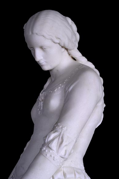 Ensemble unique : statue de Marguerite d'Emile André BOISSEAU sur son riche piédestal Méphistophélès, après le Salon des artistes français de 1872 Ensemble unique : statue de Marguerite d'Emile André BOISSEAU sur son riche piédestal Méphistophélès, après le Salon des artistes français de 1872-9