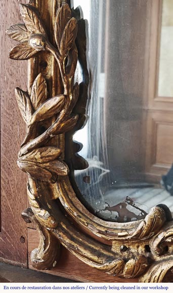 Trumeau d'époque Louis XV guirlande d'olivier, en bois sculpté Trumeau d'époque Louis XV guirlande d'olivier, en bois sculpté-3