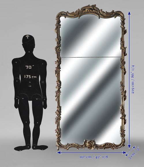 Trumeau d'époque Louis XV guirlande d'olivier, en bois sculpté Trumeau d'époque Louis XV guirlande d'olivier, en bois sculpté-5