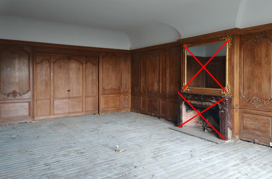 Boiserie de style Louis XV en chêne sculpté avec des éléments anciens Boiserie de style Louis XV en chêne sculpté avec des éléments anciens-1