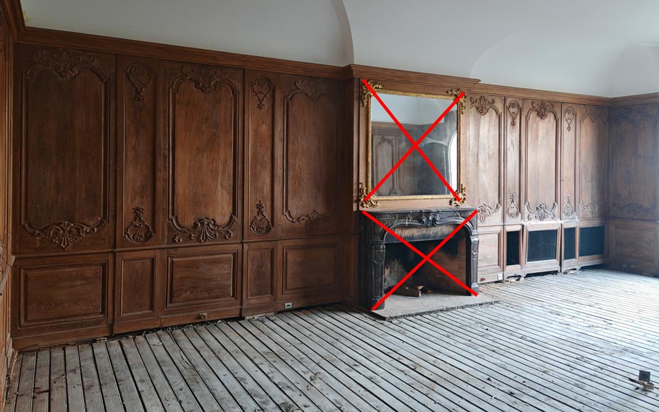 Boiserie de style Louis XV en chêne sculpté avec des éléments anciens Boiserie de style Louis XV en chêne sculpté avec des éléments anciens-2