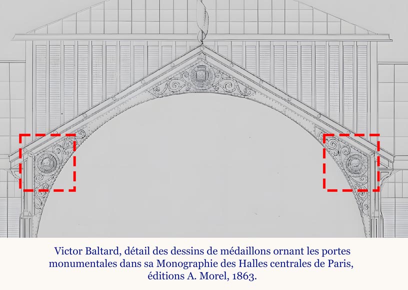 Victor BALTARD, Médaillon du Pavillon au blé et à la farine des Halles de Paris, vers 1860 Victor BALTARD, Médaillon du Pavillon au blé et à la farine des Halles de Paris, vers 1860-7