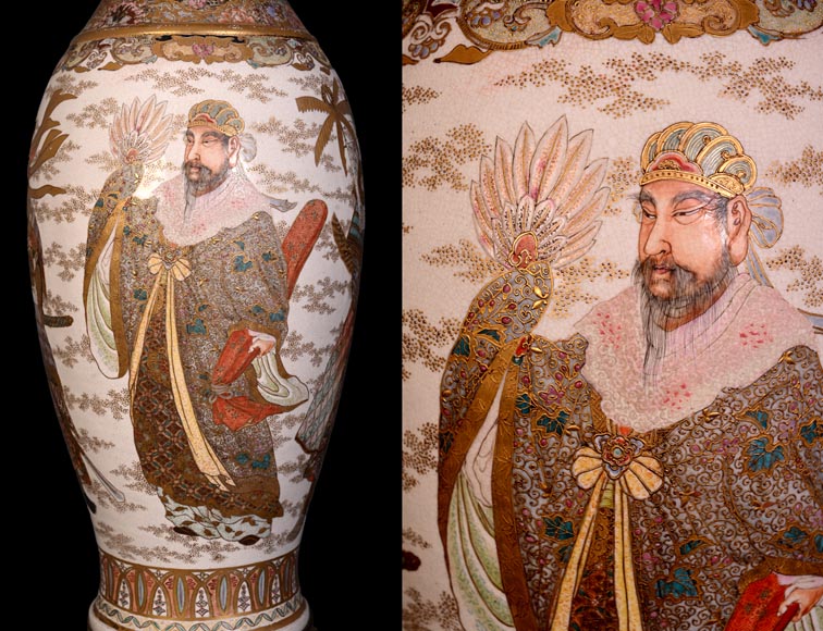 Paire de Lampes à Huile en Faïence de Satsuma et Globes en Opaline de Baccarat – Seconde Moitié du XIXe Siècle Paire de Lampes à Huile en Faïence de Satsuma et Globes en Opaline de Baccarat – Seconde Moitié du XIXe Siècle-7