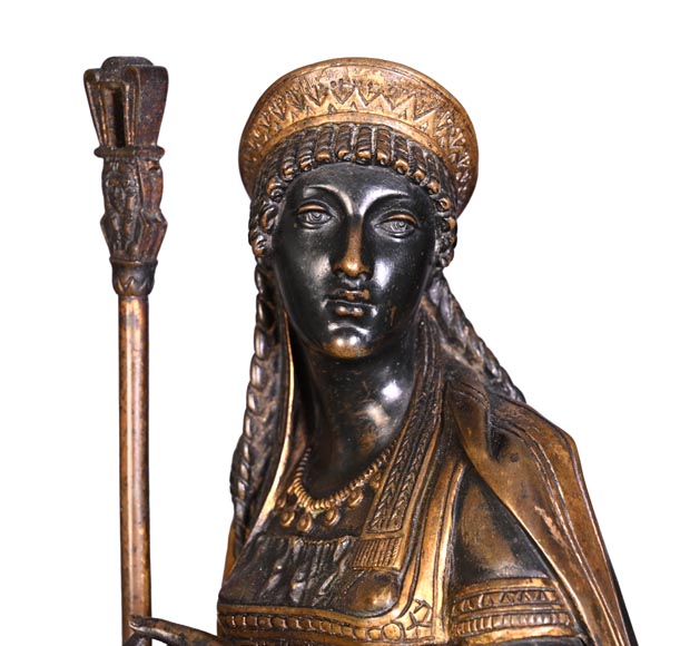 Emile Hébert et Georges Servant, Pendule de style Égyptomanie, XIXe siècle Emile Hébert et Georges Servant, Pendule de style Égyptomanie, XIXe siècle-5