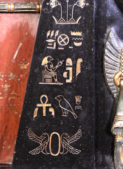 Emile Hébert et Georges Servant, Pendule de style Égyptomanie, XIXe siècle Emile Hébert et Georges Servant, Pendule de style Égyptomanie, XIXe siècle-13