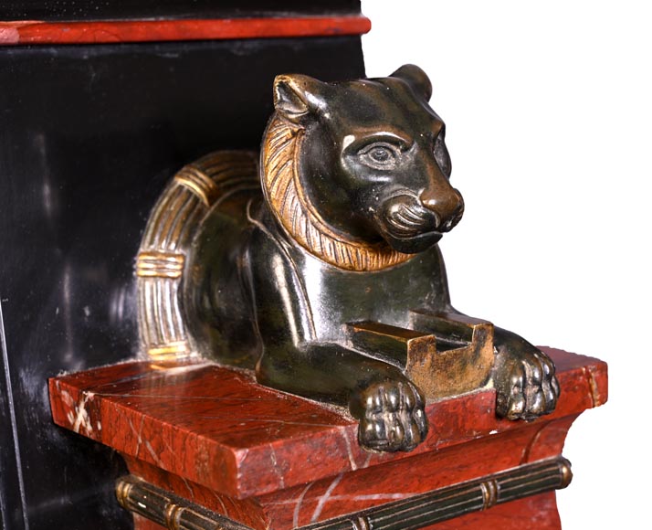 Emile Hébert et Georges Servant, Pendule de style Égyptomanie, XIXe siècle Emile Hébert et Georges Servant, Pendule de style Égyptomanie, XIXe siècle-17