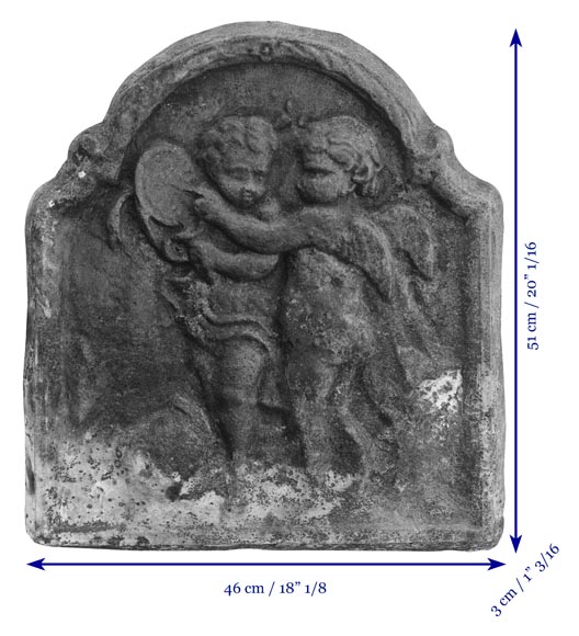 Petite plaque d'époque Louis XV aux putti Petite plaque d'époque Louis XV aux putti-5