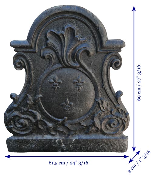 Petite plaque d'époque Louis XV aux fleurs de lys et palmettes Petite plaque d'époque Louis XV aux fleurs de lys et palmettes-7