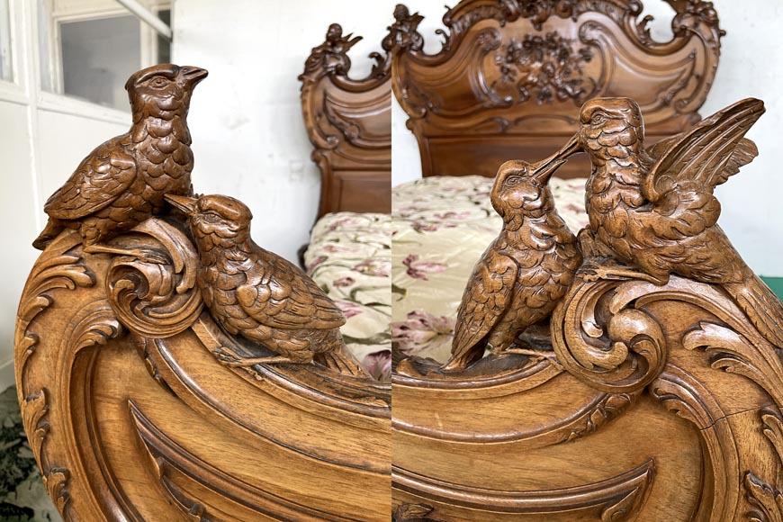 Chambre à coucher en noyer de style Louis XV Chambre à coucher en noyer de style Louis XV-4