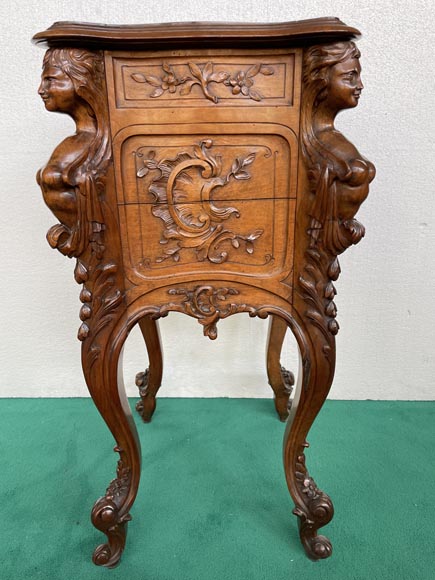 Chambre à coucher en noyer de style Louis XV Chambre à coucher en noyer de style Louis XV-12