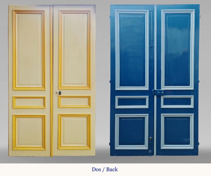 Paire de double porte de style Louis XVI en bois sculpté Paire de double porte de style Louis XVI en bois sculpté-10