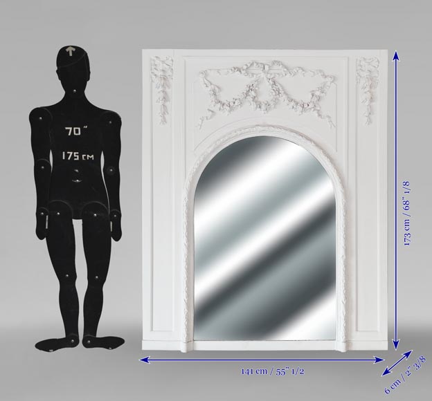 Trumeau de style Louis XVI aux guirlandes végétales Trumeau de style Louis XVI aux guirlandes végétales-7