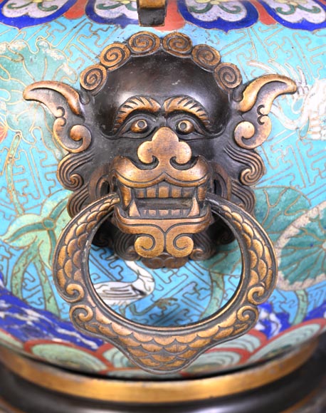 Cache-pot, bronze et cloisonnés, attribué à l’Escalier de cristal Cache-pot, bronze et cloisonnés, attribué à l’Escalier de cristal-5