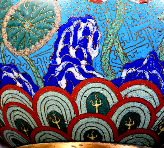 Cache-pot, bronze et cloisonnés, attribué à l’Escalier de cristal Cache-pot, bronze et cloisonnés, attribué à l’Escalier de cristal-10