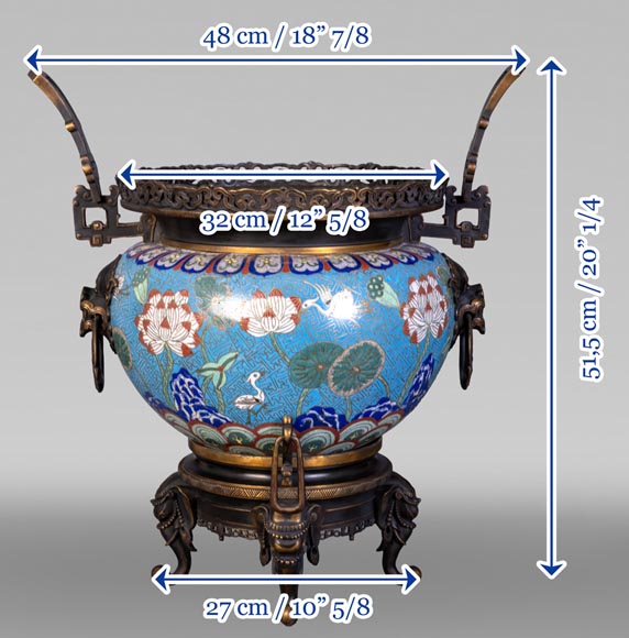 Cache-pot, bronze et cloisonnés, attribué à l’Escalier de cristal Cache-pot, bronze et cloisonnés, attribué à l’Escalier de cristal-12