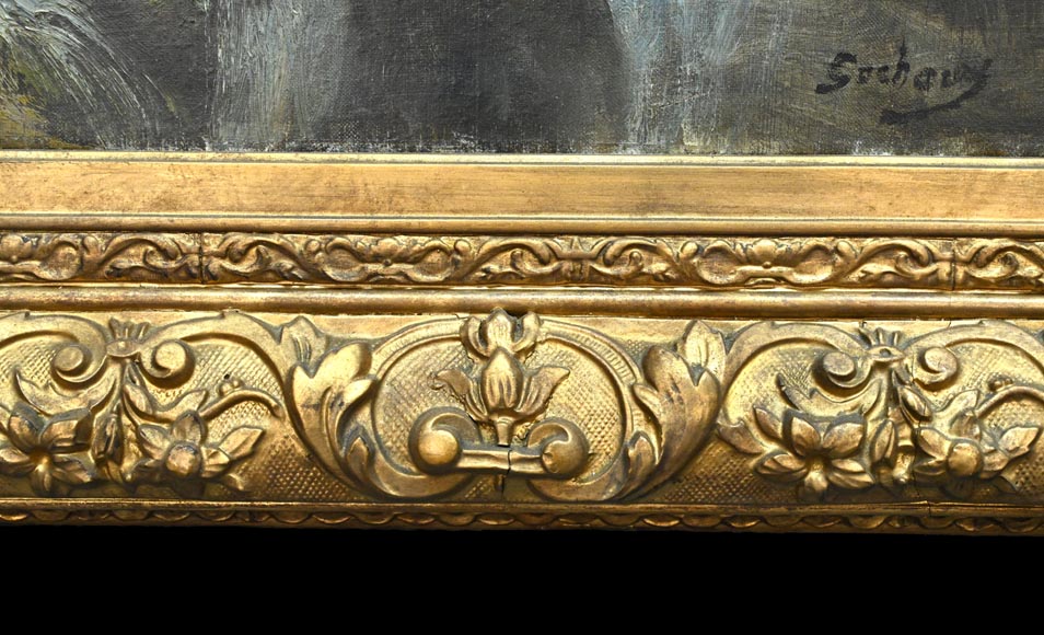 GODCHAUX – Panorama du cirque de Gavarnie, huile sur toile signée GODCHAUX – Panorama du cirque de Gavarnie, huile sur toile signée-7