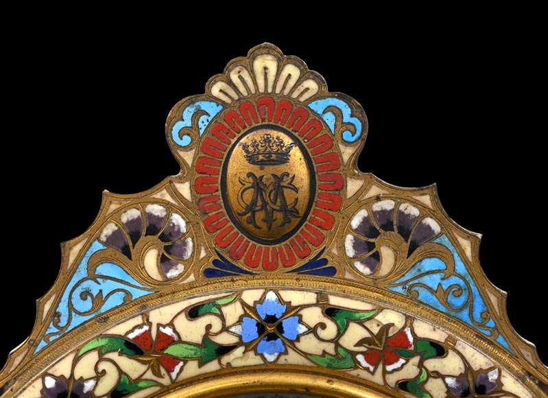 Miroir de table en bronze doré et émail champlevé, signé « Maison Alphonse GIROUX, Paris » Miroir de table en bronze doré et émail champlevé, signé « Maison Alphonse GIROUX, Paris »-2