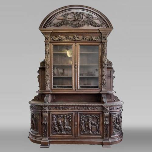 Grand buffet en chêne de style Napoléon III – Thématique des Quatre Saisons