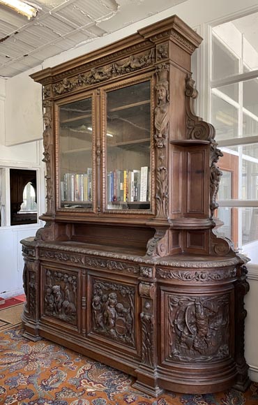 Grand buffet en chêne de style Napoléon III – Thématique des Quatre Saisons Grand buffet en chêne de style Napoléon III – Thématique des Quatre Saisons-3