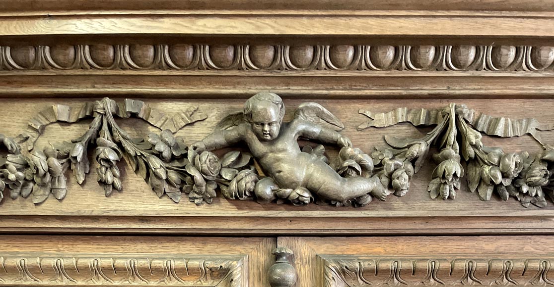 Grand buffet en chêne de style Napoléon III – Thématique des Quatre Saisons Grand buffet en chêne de style Napoléon III – Thématique des Quatre Saisons-5