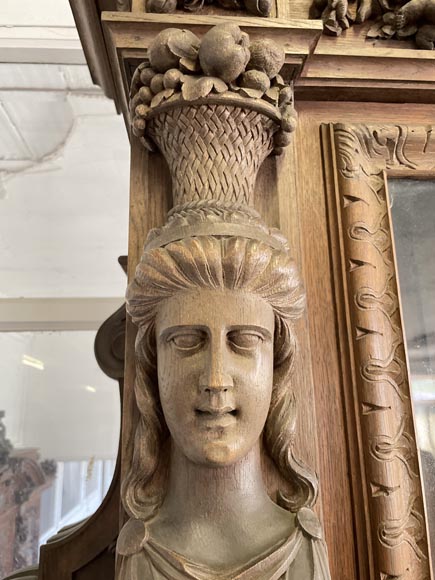 Grand buffet en chêne de style Napoléon III – Thématique des Quatre Saisons Grand buffet en chêne de style Napoléon III – Thématique des Quatre Saisons-7