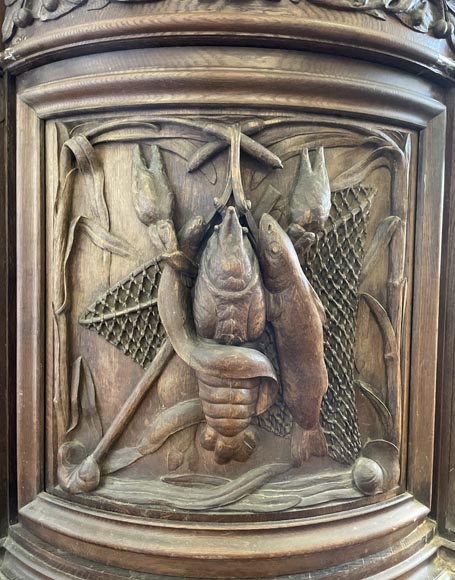 Grand buffet en chêne de style Napoléon III – Thématique des Quatre Saisons Grand buffet en chêne de style Napoléon III – Thématique des Quatre Saisons-9