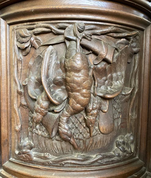 Grand buffet en chêne de style Napoléon III – Thématique des Quatre Saisons Grand buffet en chêne de style Napoléon III – Thématique des Quatre Saisons-11