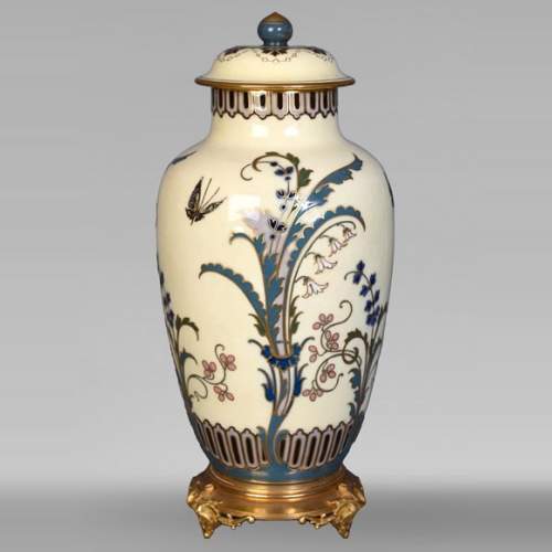CARRIER-BELLEUSE Albert-Ernest — Vase couvert en porcelaine émaillée de Sèvres