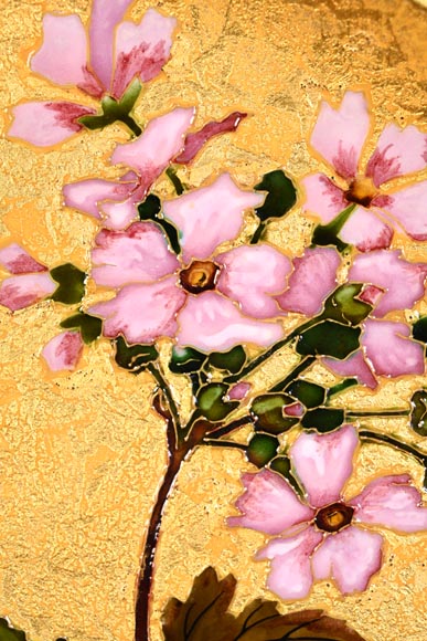 Félix Optat MILET, Grand plat émaillé sur un fond or, XIXe Félix Optat MILET, Grand plat émaillé sur un fond or, XIXe-2