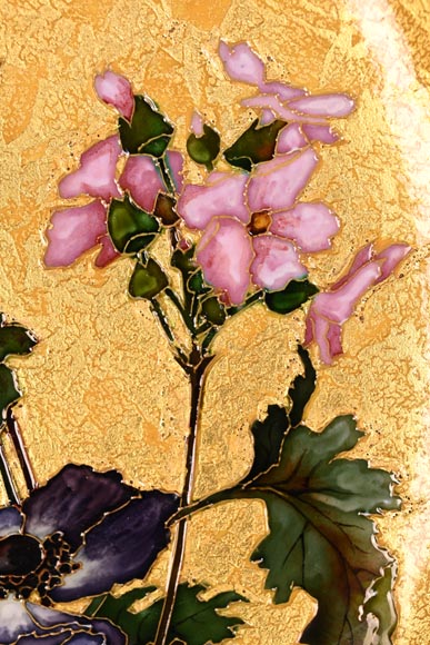 Félix Optat MILET, Grand plat émaillé sur un fond or, XIXe Félix Optat MILET, Grand plat émaillé sur un fond or, XIXe-3