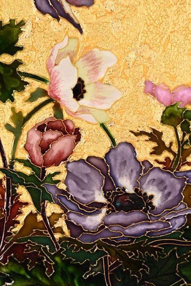 Félix Optat MILET, Grand plat émaillé sur un fond or, XIXe Félix Optat MILET, Grand plat émaillé sur un fond or, XIXe-6