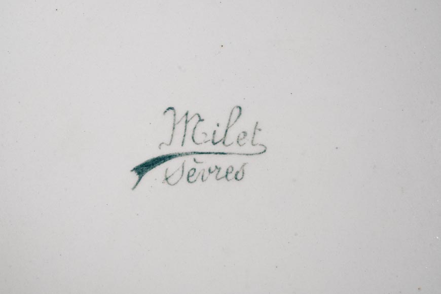 Félix Optat MILET, Grand plat émaillé sur un fond or, XIXe Félix Optat MILET, Grand plat émaillé sur un fond or, XIXe-9