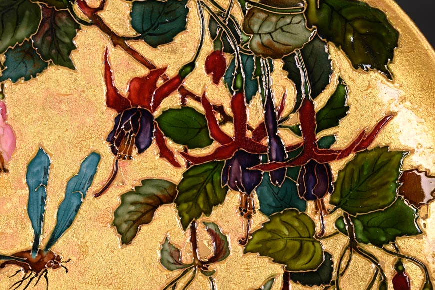 Félix Optat MILET, Deux plats émaillés sur un fond or, XIXe Félix Optat MILET, Deux plats émaillés sur un fond or, XIXe-11