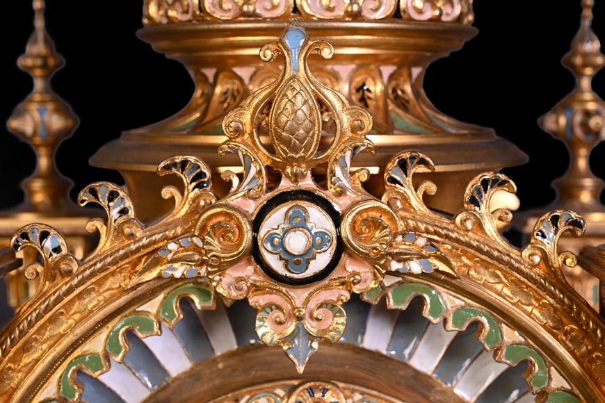 Charles Stanislas MATIFAT, pendule double-face et garnitures de style persan, 1851 Charles Stanislas MATIFAT, pendule double-face et garnitures de style persan, 1851-5