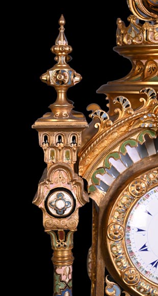 Charles Stanislas MATIFAT, pendule double-face et garnitures de style persan, 1851 Charles Stanislas MATIFAT, pendule double-face et garnitures de style persan, 1851-9