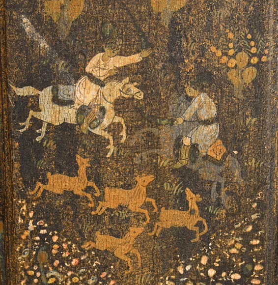 Art Qâdjâr, Ensemble de portes décorées d’importantes scènes de vie persane, fin XIXe siècle Art Qâdjâr, Ensemble de portes décorées d’importantes scènes de vie persane, fin XIXe siècle-7