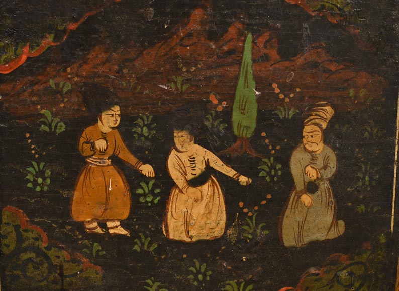 Art Qâdjâr, Ensemble de portes décorées d’importantes scènes de vie persane, fin XIXe siècle Art Qâdjâr, Ensemble de portes décorées d’importantes scènes de vie persane, fin XIXe siècle-20