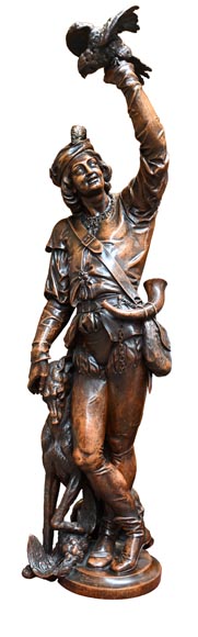 RIBAILLER et MAZAROZ, Paire de statues en noyer d’un chasseur et d’un pêcheur, après l’Exposition universelle de 1855 RIBAILLER et MAZAROZ, Paire de statues en noyer d’un chasseur et d’un pêcheur, après l’Exposition universelle de 1855-2
