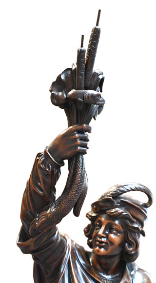 RIBAILLER et MAZAROZ, Paire de statues en noyer d’un chasseur et d’un pêcheur, après l’Exposition universelle de 1855 RIBAILLER et MAZAROZ, Paire de statues en noyer d’un chasseur et d’un pêcheur, après l’Exposition universelle de 1855-7